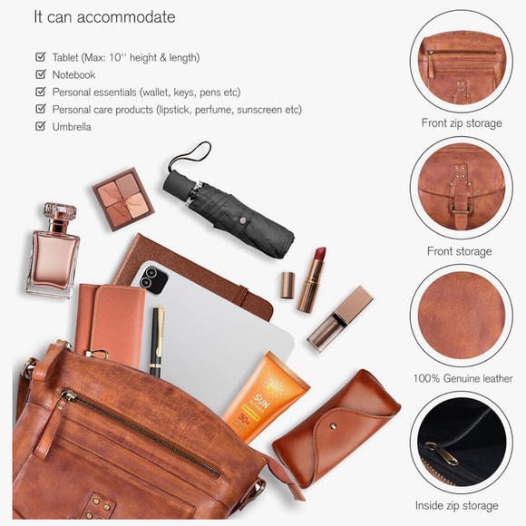 Leather Crossbody Bags for Women - Trendy Leather Crossbody Purses For Women - Picture 2 of 4